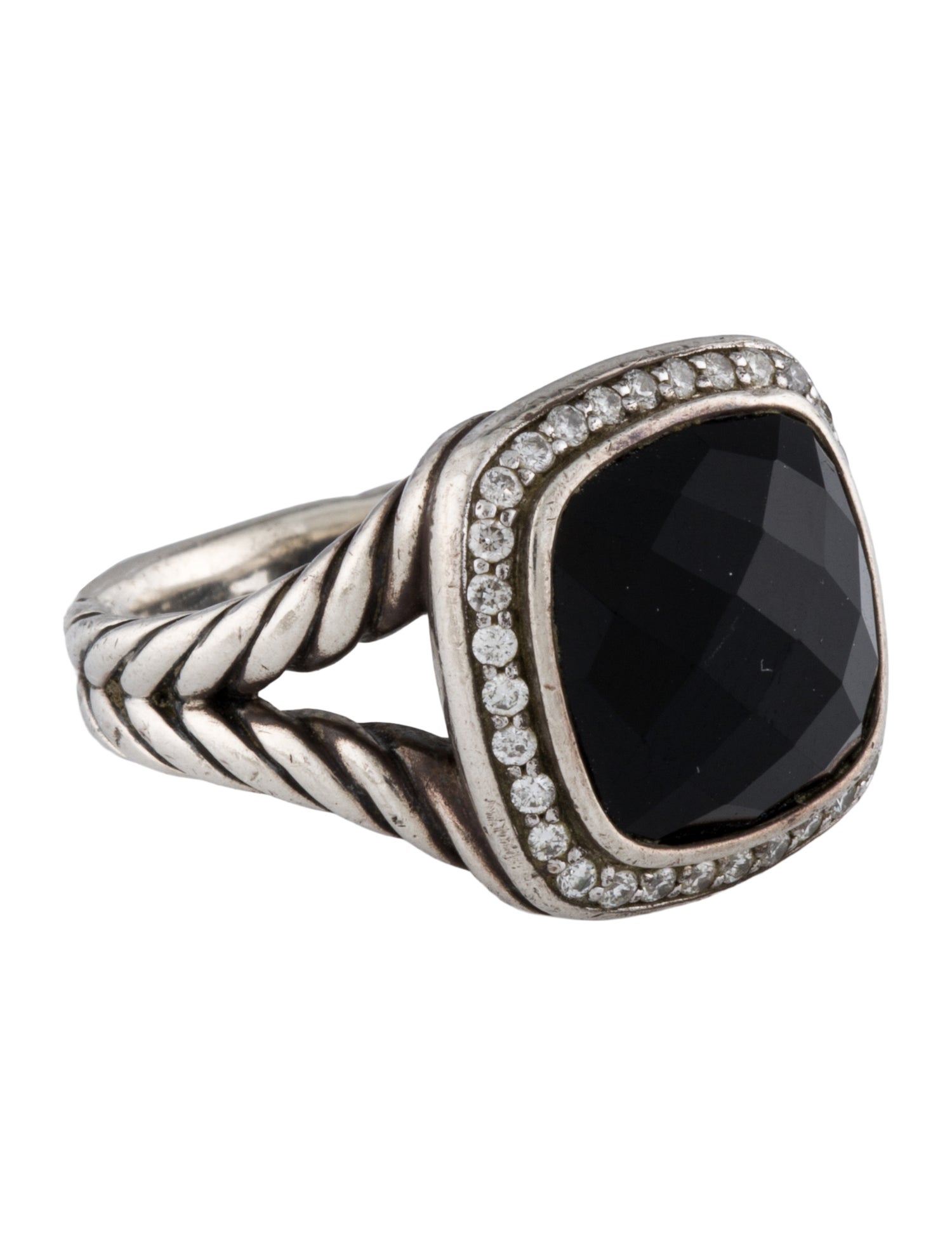 David Yurman Onyx & Diamond Albion Cocktail Ring